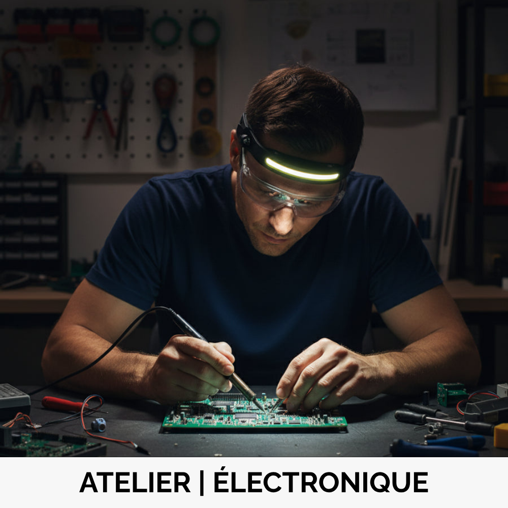 Lampe frontale 230° haute performance